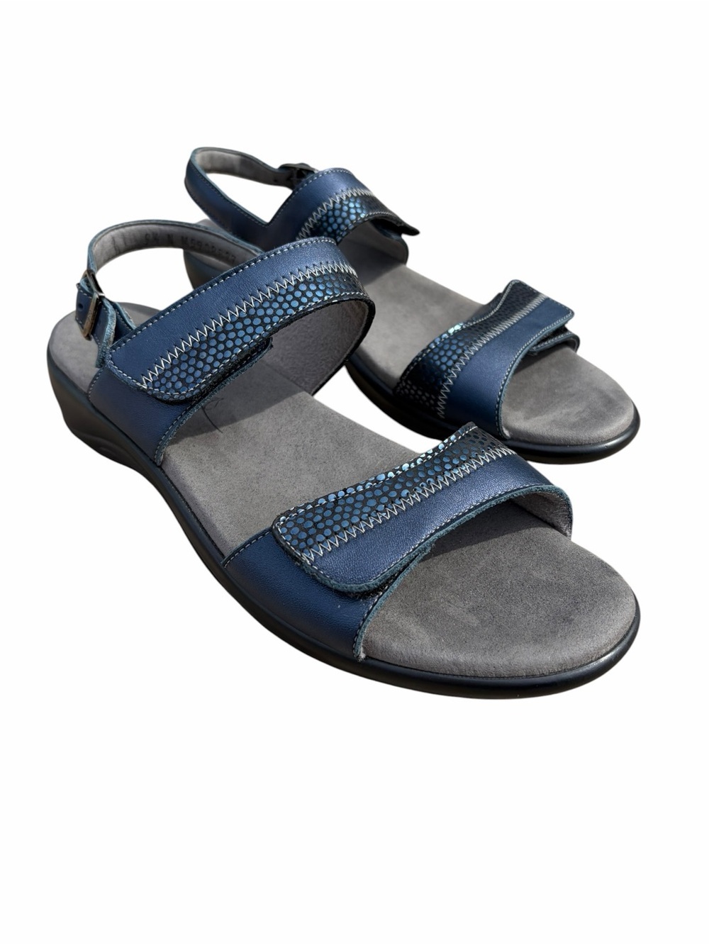 SAS Metallic Navy Blue Women's Adjustable Strap Sandals